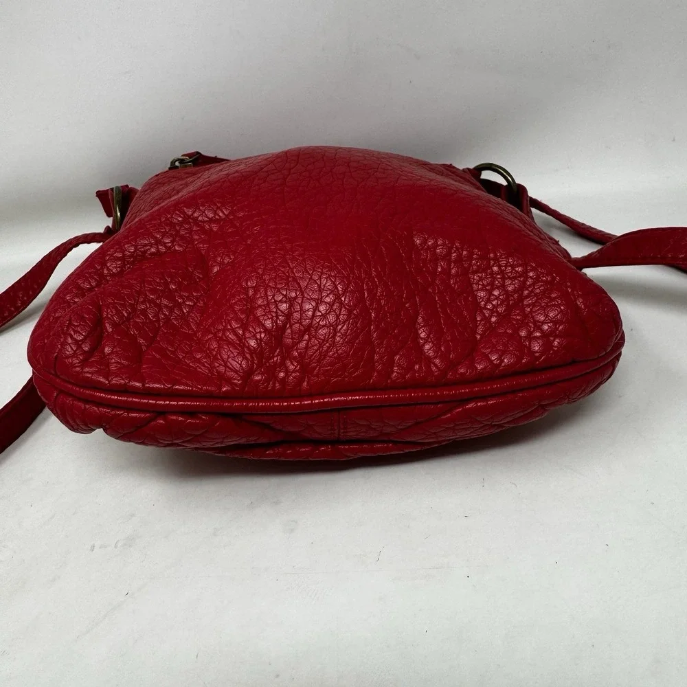 Ampere Creations Willa Red Crossbody Soft Vegan Leather Bag Zip Closure